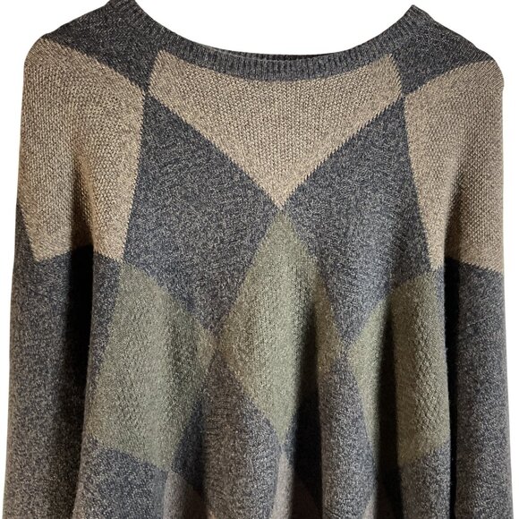 Vintage Clan Douglas Sz M 100% Cashmere Argyle Sweater Made In Scotland Oversize - Picture 1 of 5